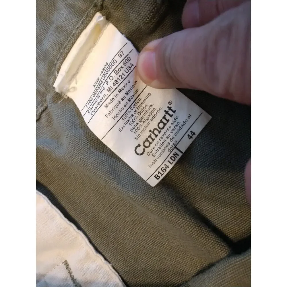 Carhartt Hiking Shorts 42 (Tag 44) Men's Carpenter Work Duck Green Canvas